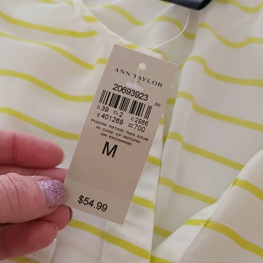 ANN TAYLOR Stripped Tank Top With Pockets - Picture 13 of 13